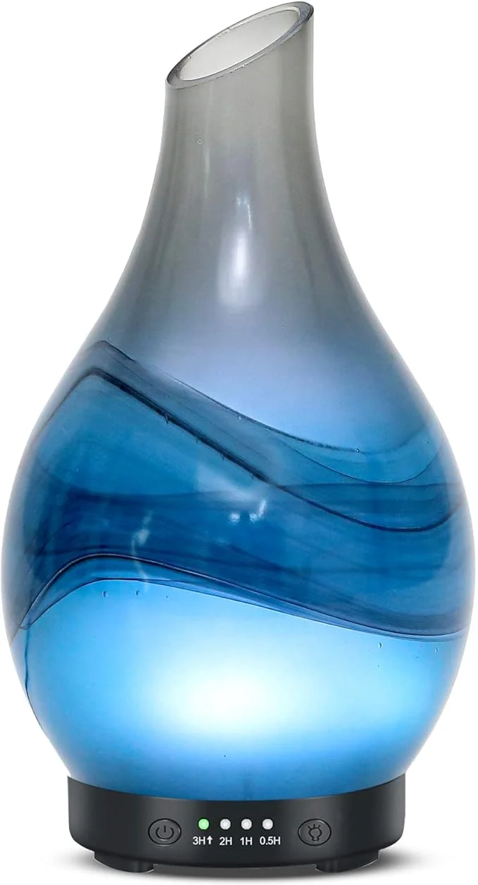 High-Performance MAXWINER Essential Oil Diffusers Handmade Art Glass Ultrasonic Aromatherapy User-Friendly