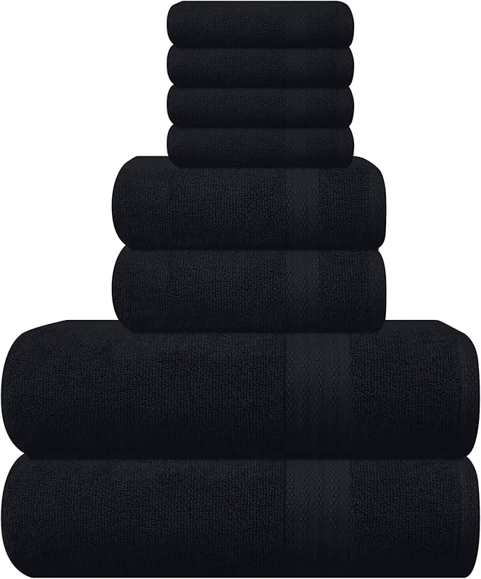 Comfortable GLAMBURG Ultra Soft 8-Piece Towel Set Expertly Made
