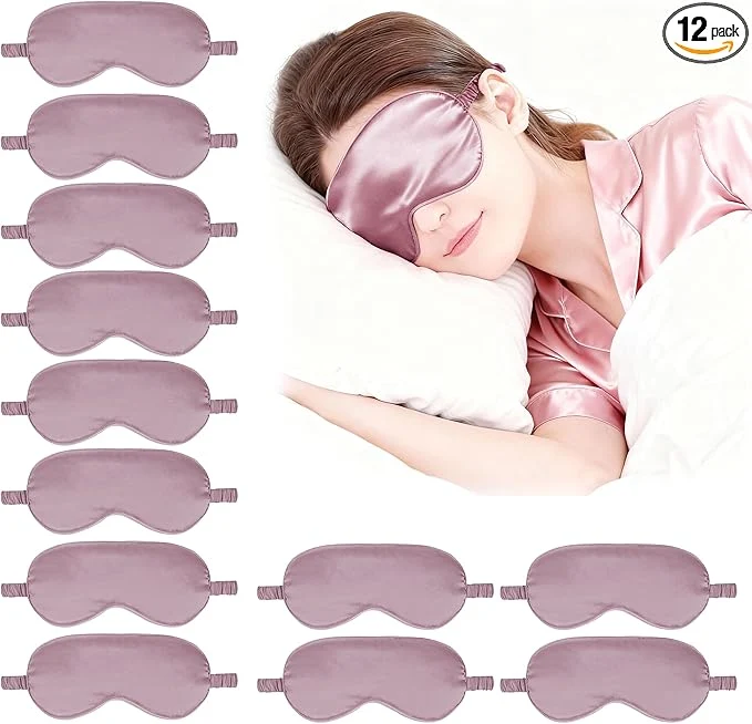 Quality 12PACK Silky Sleep Masks Satin Eye Mask Silk Eyes Cover Prestigious