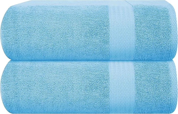 High-Quality GLAMBURG Premium Cotton Oversized 2 Pack Bath Sheet 35×70- Pure Cotton Casual