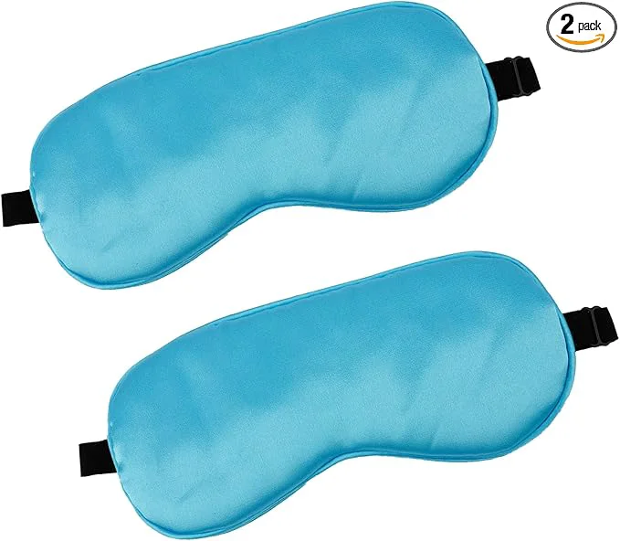 Expertly Made 2 PCS Blue Silk Sleep Mask Casual