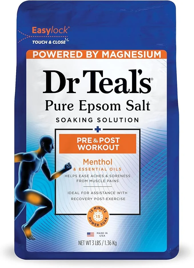 World-Class Dr Teal’s Epsom Salt Magnesium Soak Pre Post Workout Easy-to-Use