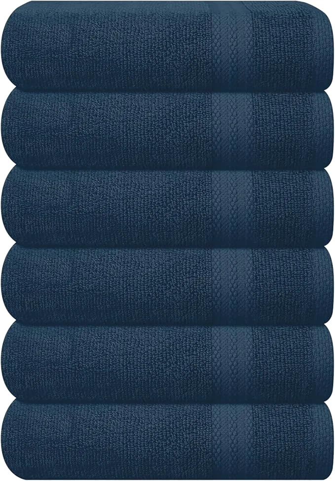 High-Quality GLAMBURG Ultra Soft 6-Piece Hand Towel Set 16×28- Ringspun Cotton Long-Lasting
