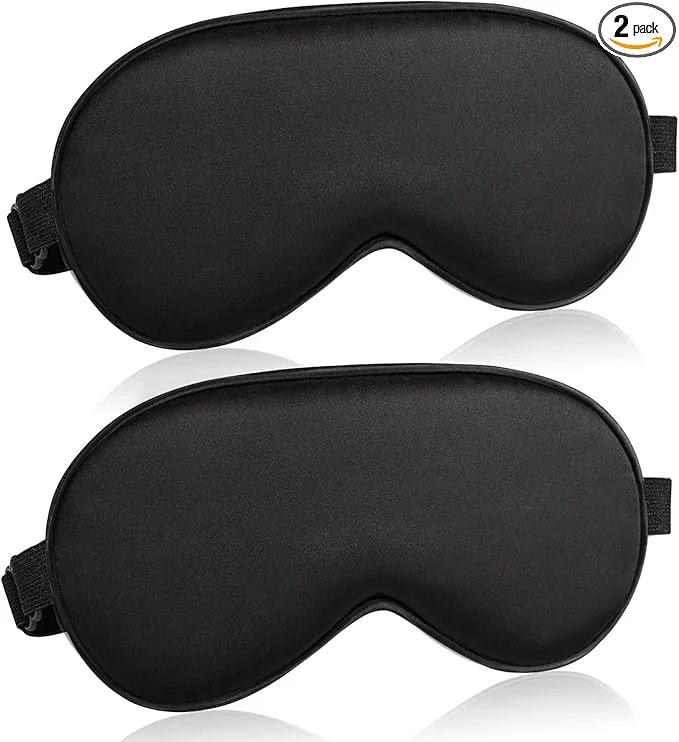 Functional Sleep Mask for Women and Men 2 Pcs Eye Mask for Sleeping Adjustable Strap Efficient