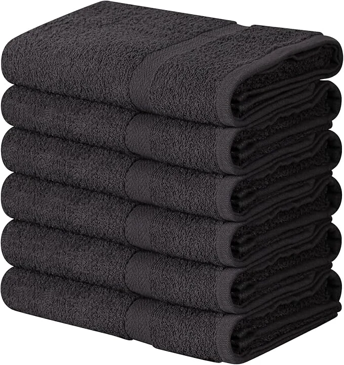 Smooth Towel and Linen Mart Cotton Grey 6 Pack Medium Bath Towel Set Quick Dry Original