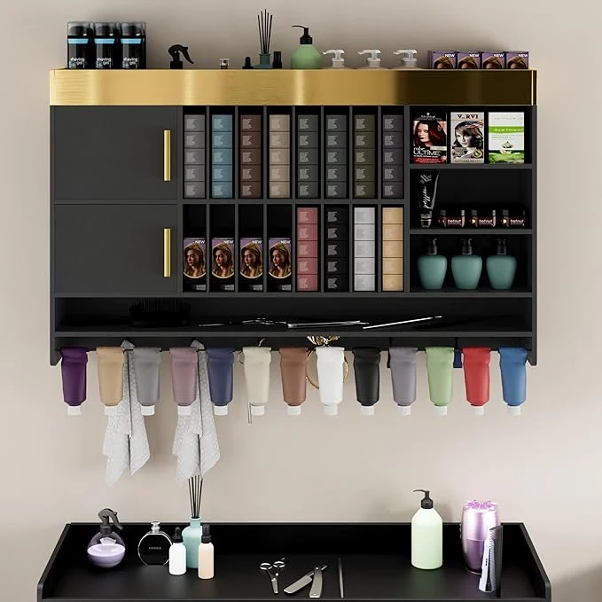 Trusted Hair Color Organizer Rack Wall Mounted Salon Station Efficient