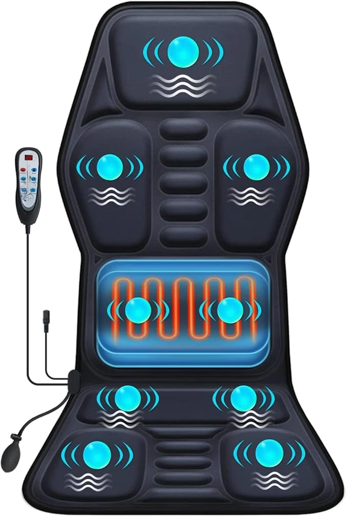 High-Grade Massage Seat Cushion Pad with Heat 9 Massage Style Lumbar Support Function Solid