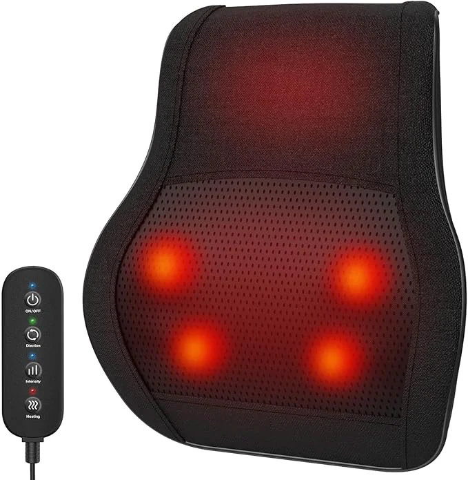 Fine Back Massager with Heat for Pain Deep Tissue 3D Kneading Massage Pillow for Outstanding
