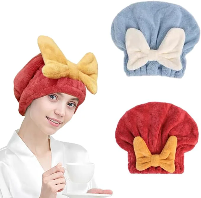 Clean 2 Pack Hair Towel Wrap Super Absorbent Hair Towel Wrap First-Class