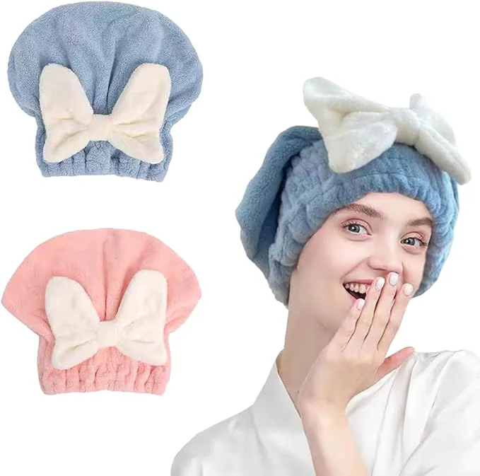 Classic 2Pcs Super Absorbent Microfiber Hair Towel Wraps Responsible