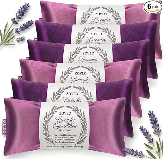 Carefully Designed Lavender Eye Pillow for Relaxation Weighted Eye Mask Heated for Headache Powerful