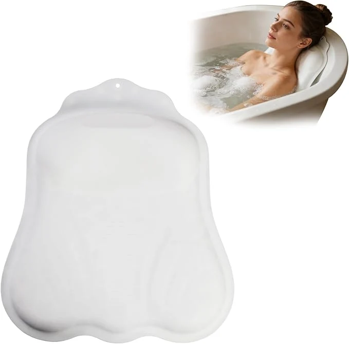 Convenient Soft Silicone Bath Pillow Adjustable Airbag Ergonomic Neck Support Design Outstanding