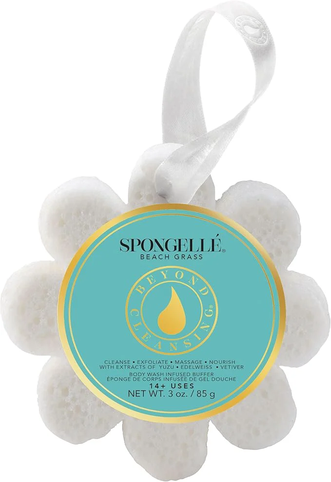 Sophisticated Spongellé Beach Grass Wild Flower Bath Sponge Built-in Body Wash Body Top-Quality