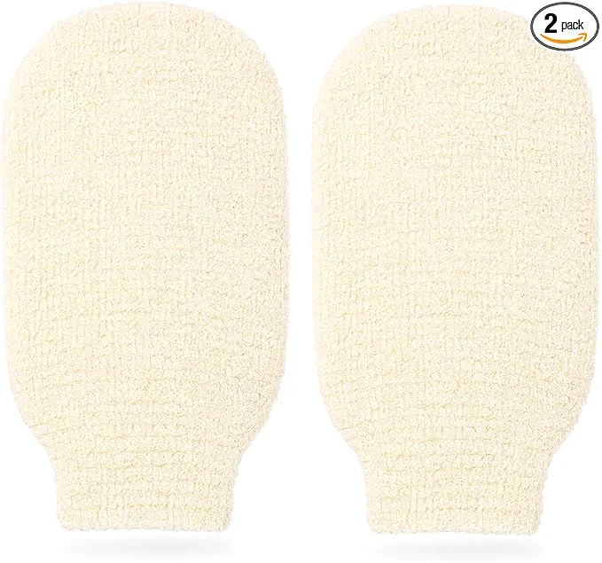 Artisan 2-Pack Hemp Bath Gloves – Natural Shower Mitts Carefully Designed