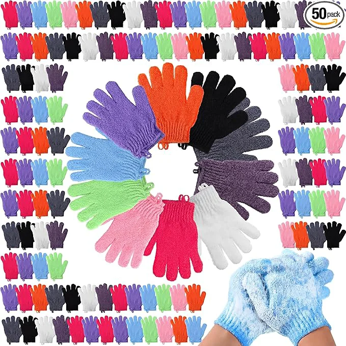 Casual FoldTier 100 Pcs Exfoliating Gloves Bulk Unique