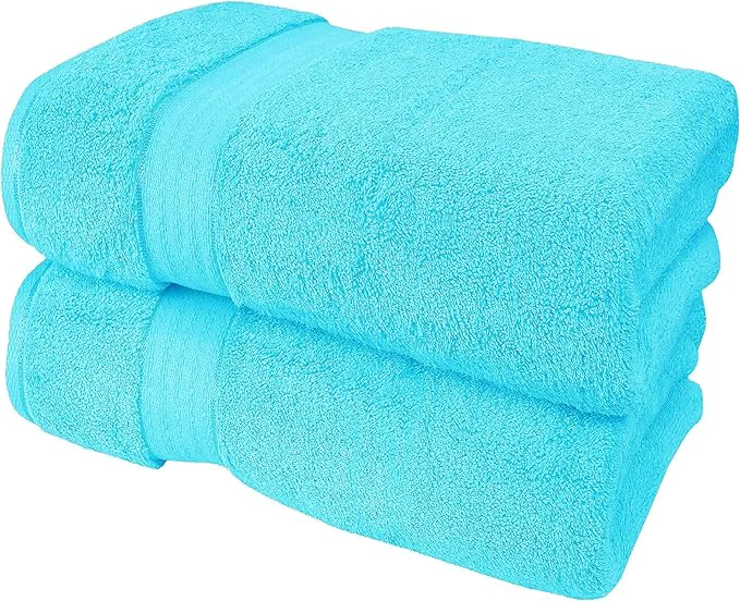 Fine GLAMBURG 700 GSM Premium Oversized Extra Large Cotton 2 Pack Bath Sheet Easy-to-Use