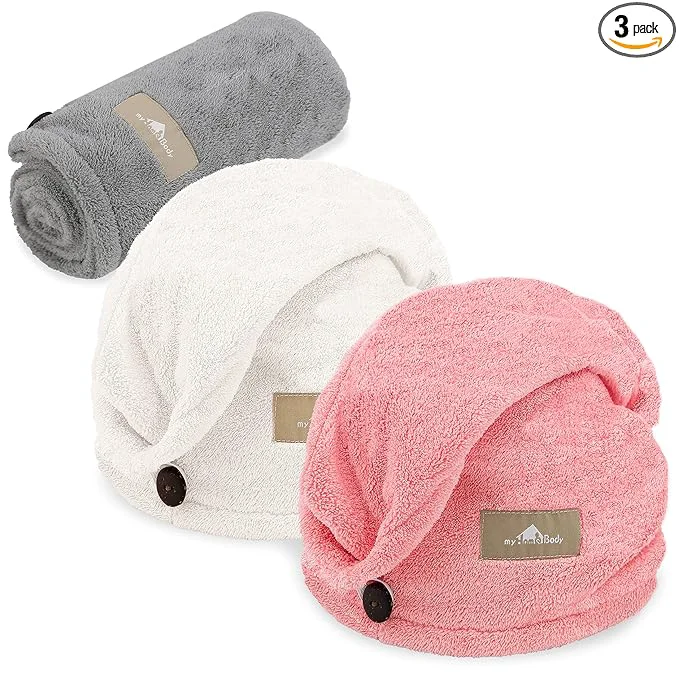 Genuine myHomeBody Hair Towel Wrap Luxury Quick Drying Turban Ultra Soft Absorbent Cap Recyclable
