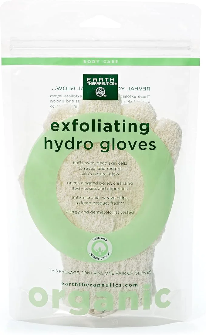 Traditional Earth Therapeutics Organic Cotton Exfoliating Gloves 1 Pack Verified