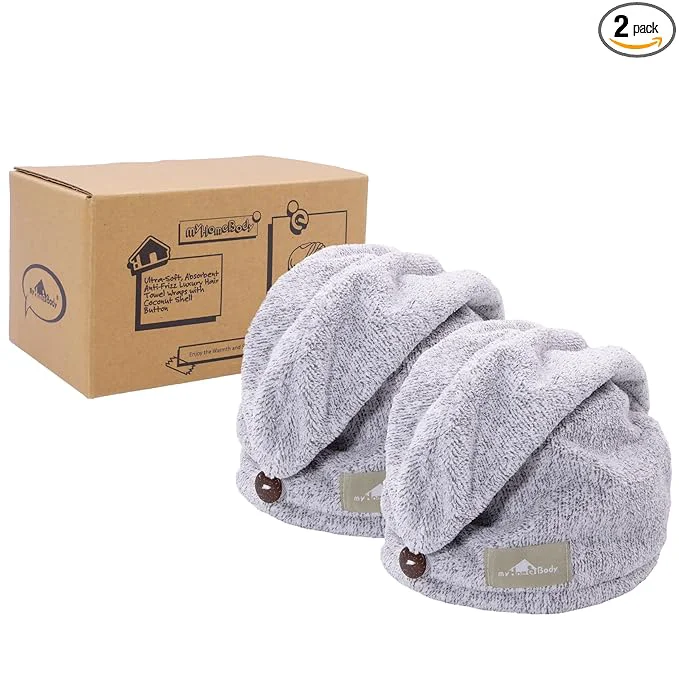 Exclusive myHomeBody Hair Towel Wrap Luxury Quick Drying Turban Ultra Soft Absorbent Artisan