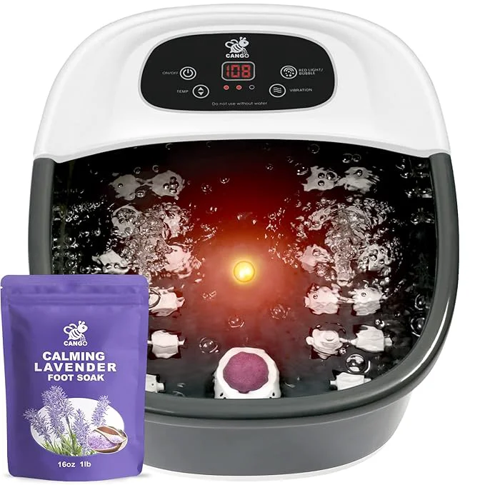 Soft Foot Spa Bath Massager with Heat Bubbles and Vibration Massage and Jets User-Friendly