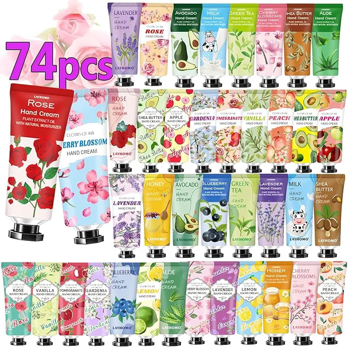 Pure 74 Pack Bulk Hand Cream Easter Basket Stuffers Mothers Day Gifts Organic