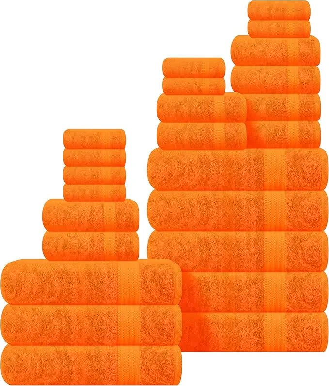 Recyclable GLAMBURG Ultra Soft 24-Piece Towel Set Minimalist
