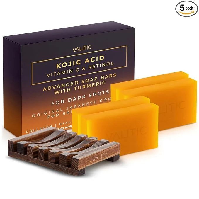Powerful VALITIC Kojic Acid Vitamin C and Retinol Soap Bars Minimalist