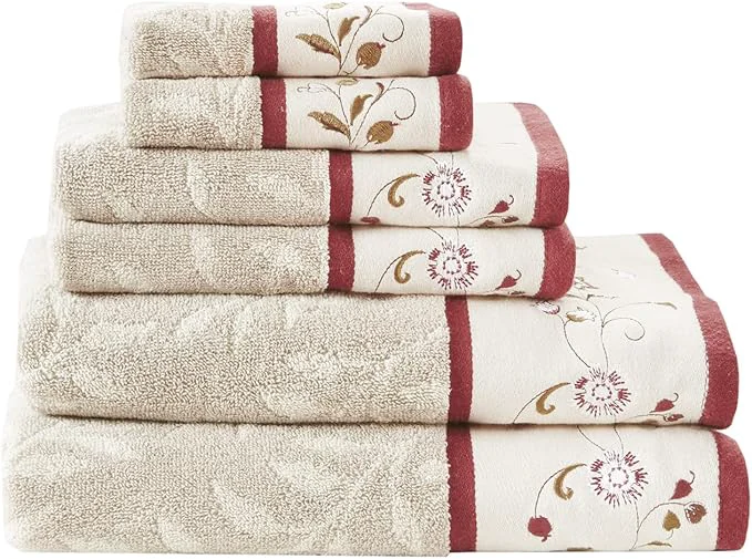 Specialty Madison Park Serene Cotton Bath Towel Set Luxurious Floral Decorative Lightweight