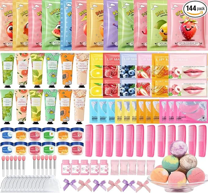 Functional 144 PCS Spa Party Supplies for Women Spa Party Favors Include Face Masks Selected