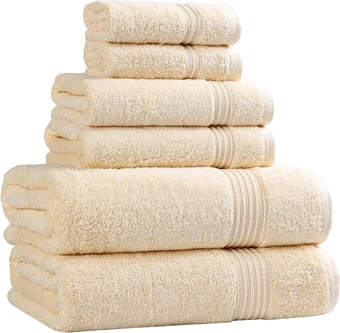 Minimalist Superior Egyptian Cotton 6-Piece Towel Set Bathroom Essentials Towels Crafted