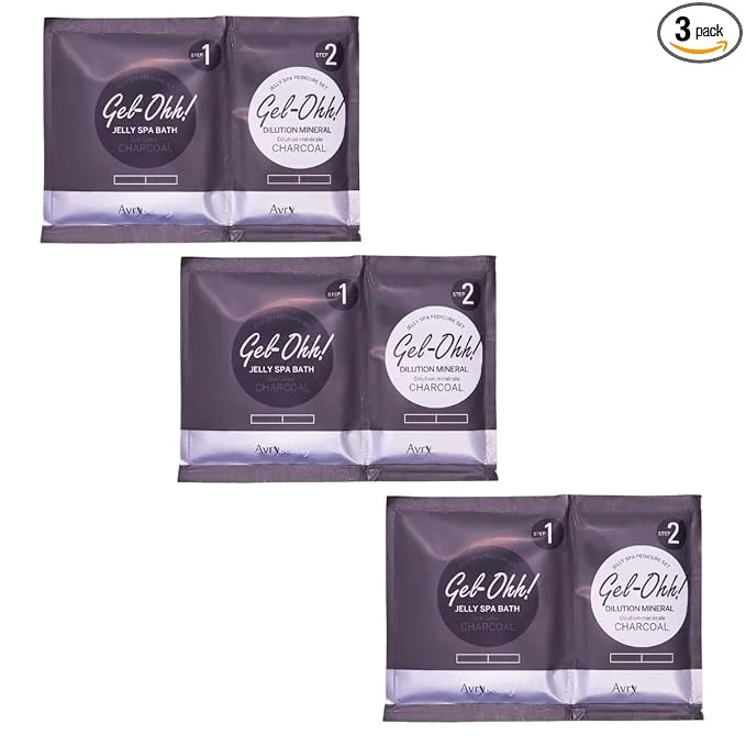 Recyclable AvryBeauty Gel-Ohh Jelly Spa Bath 3 Pack Charcoal Infused Ginger and Dependable