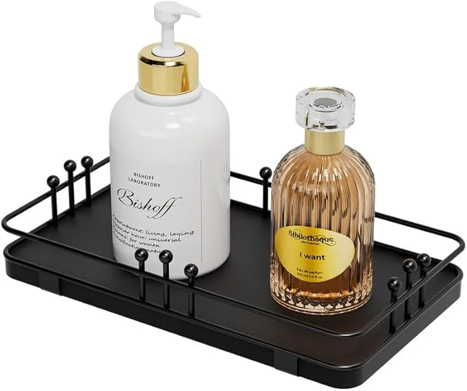 Contemporary Bathroom Vanity Tray for Toiletries Makeup Perfume Candle Toilet Tank Kitchen Specialty