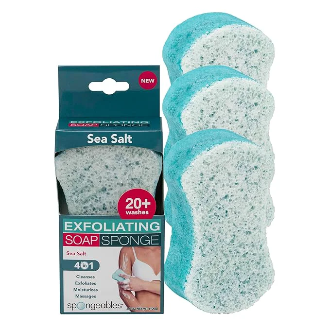 Sophisticated Spongeables Body Wash in a 20 Wash Sponge Sea Salt Green