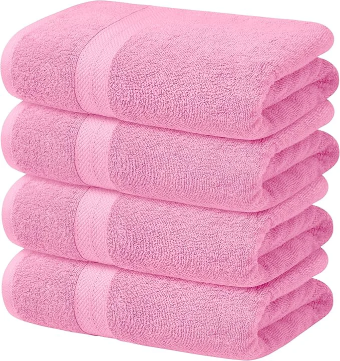 Enhanced Avalon Towels Pink Bath Towels Set of 4 pcs Cotton Towel Absorbent and Consistent