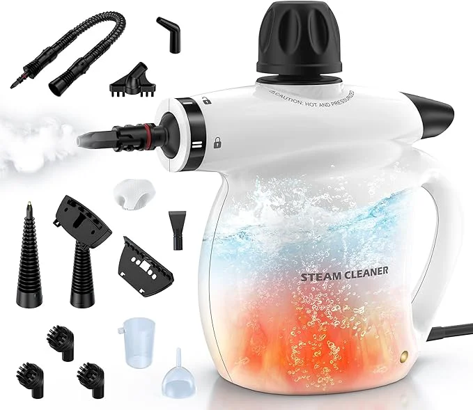 Superior Steam Cleaner Pressurized Handheld 13pcs Multi-Purpose Natural Deep Cleaning Dependable