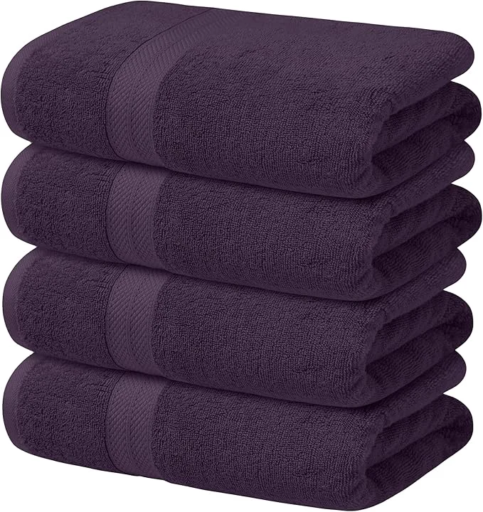 Carefully Designed Avalon Towels Bath Plum Bath Towles of 4 pcs Cotton Towel Absorbent and Expertly Made