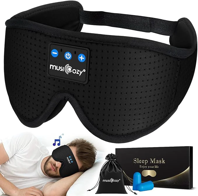 Environmentally Friendly MUSICOZY 3D Bluetooth 5.4 Sleep Headphones Breathable Wireless Music Eye Mask Unique