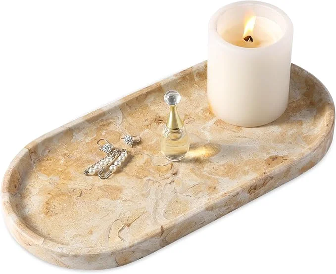 High-End Koville Egypt Natural Marble Tray Catchall Tray Practical