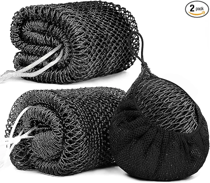 Sustainable 2 Pack African Net Sponge Exfoliating Body Scrubber Bath Sponge Genuine