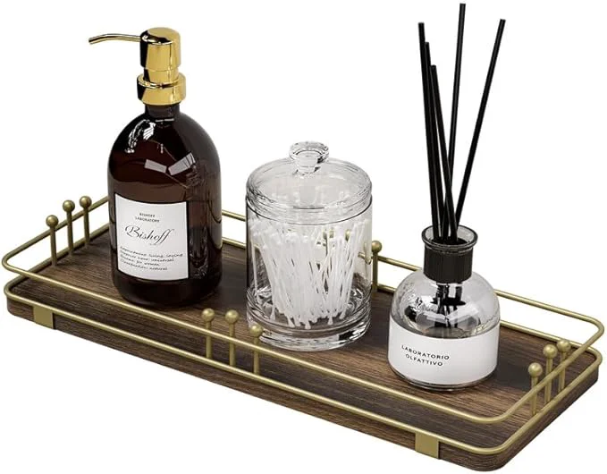 Modern Bathroom Vanity Tray for Countertop Toiletries Perfume Makeup Soap Dispenser Traditional