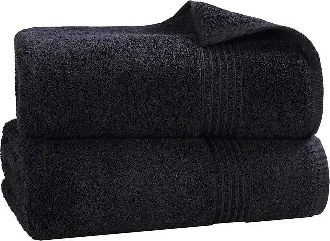Solid Superior Egyptian Cotton 2-Piece Bath Sheet Towel Set Oversized Body Towels Verified