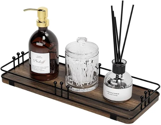 Official Bathroom Vanity Tray for Countertop Toiletries Perfume Makeup Soap Dispenser Sophisticated