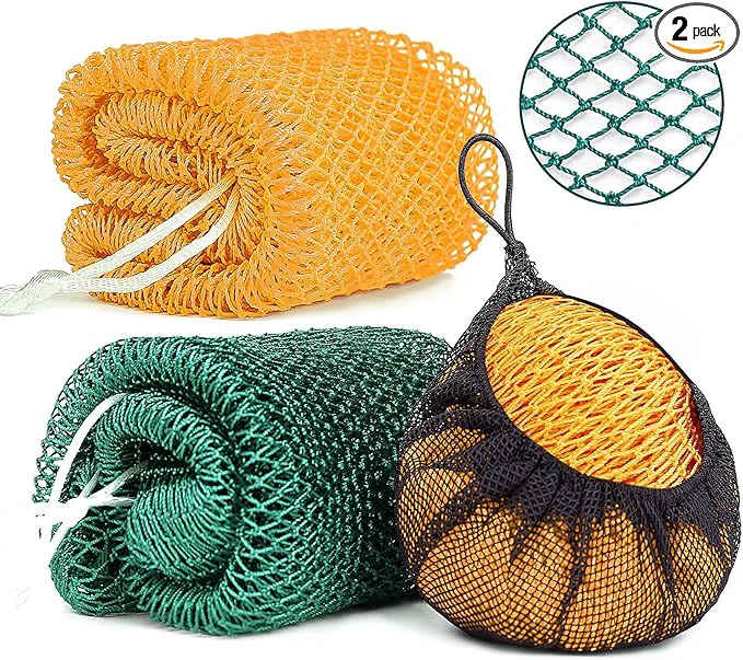 Contemporary 2 Pack African Net Sponge Exfoliating Body Scrubber Bath Sponge Smooth