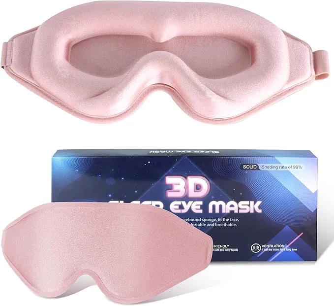 Functional Sleep Mask for Men Women Upgraded 3D Deep Contoured Eye Covers for Sleeping High-Performance