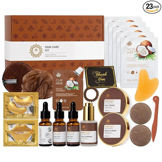 Original Design Coconut 23 Pcs Facial Skin Care Kit Convenient