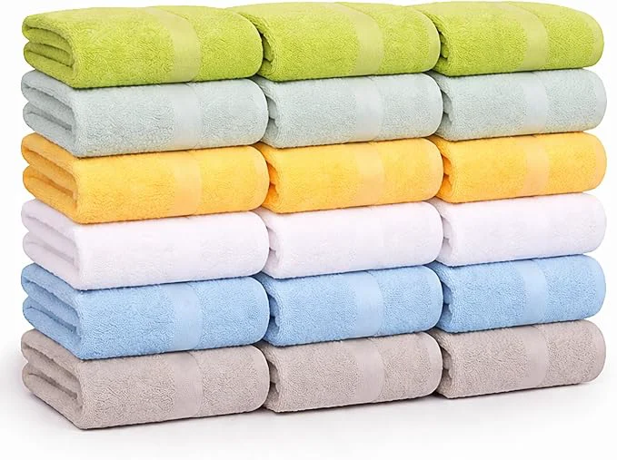 Minimalist Small and Lightweight Cotton Towels Assorted Pastel Mix 24 x 40 inches Towels Sophisticated