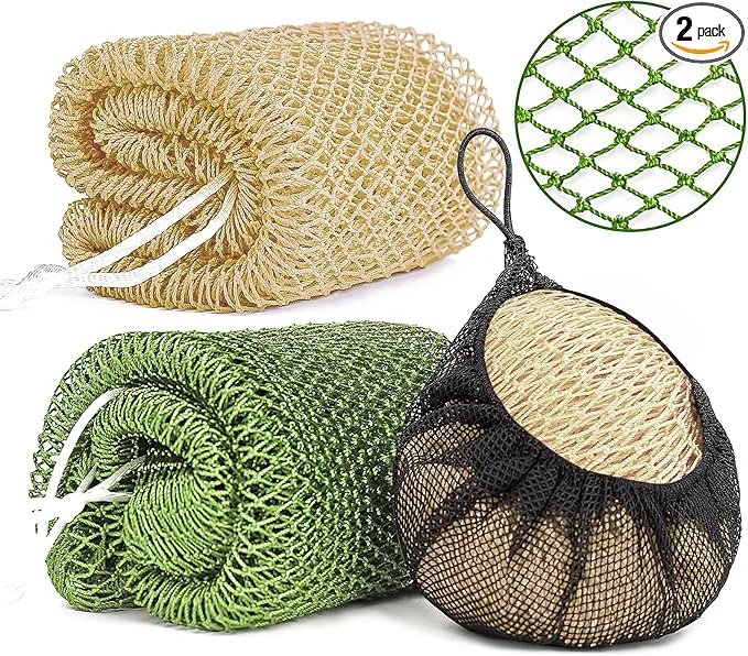 Functional 2 Pack African Net Sponge Exfoliating Body Scrubber Bath Sponge Sustainable