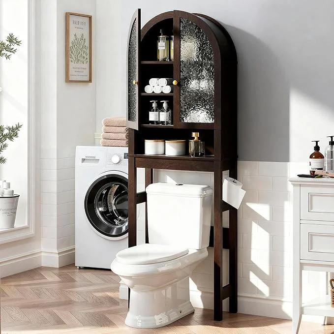 Contemporary Over The Toilet Storage Cabinet Arched Bathroom Organizer and Storage Classic