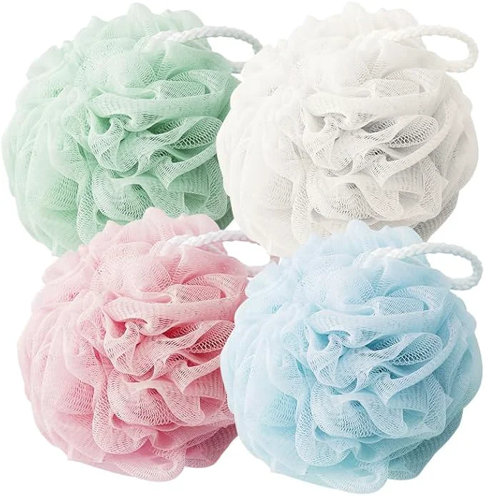 Natural Shower Loofah Sponge for Men Women Loofah Exfoliating Body Scrubber 4 Color Fast