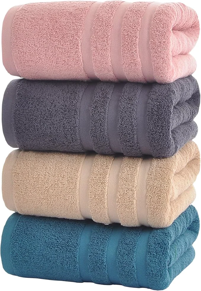 Elite Bath Towels 4 Pack 30 x 60 Inches Large Cotton Towels Comfortable Original Design